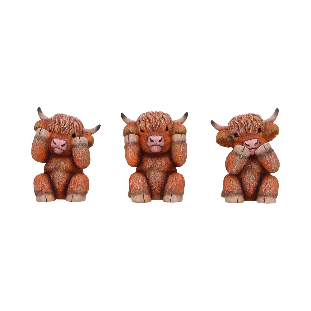 Three Wise Highland Coos Figurines