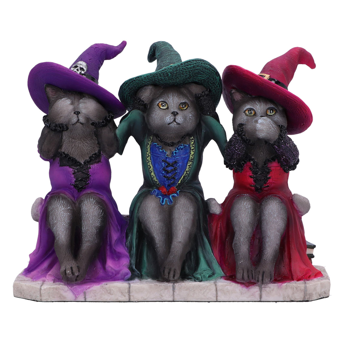 Three Wise  Witchy Kittys 11.3cm