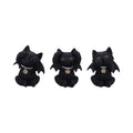 Three Wise Vampuss Black cat figurines